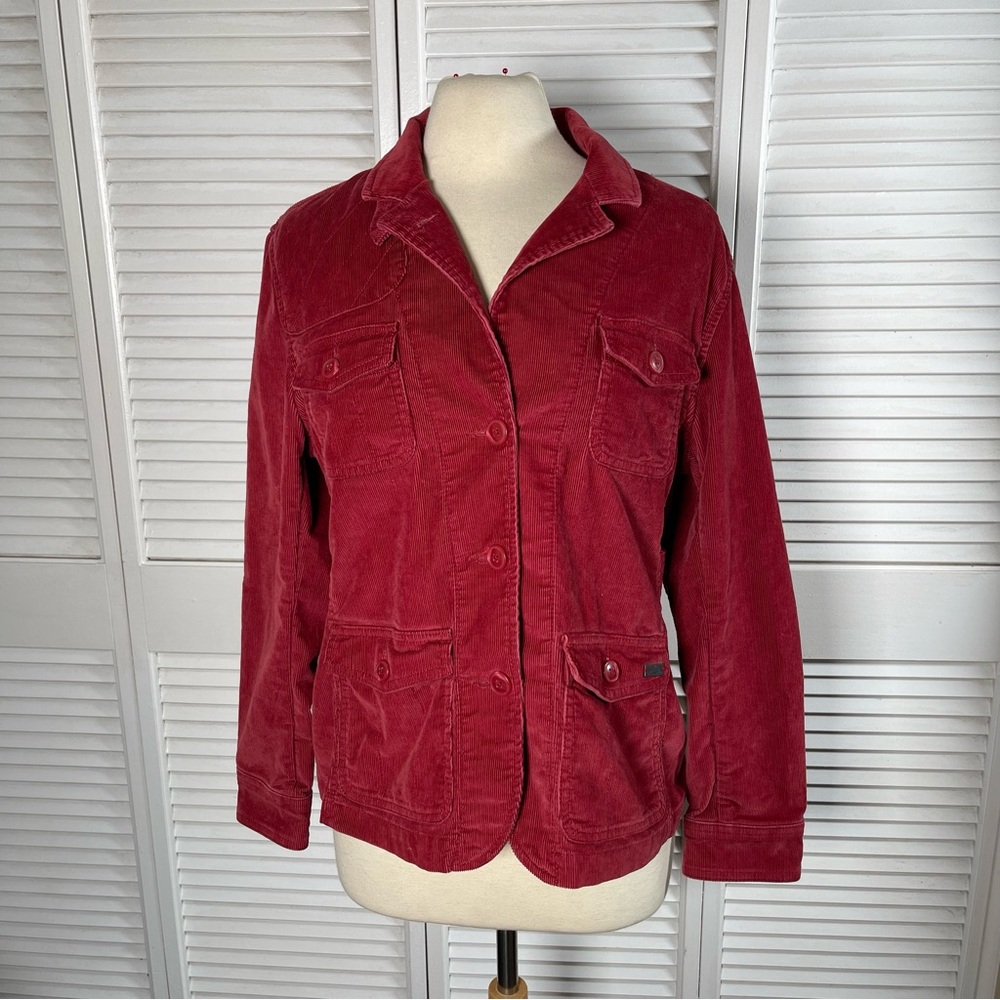 LL Bean Women’s Shooting‑Style Red Corduroy Jacket – M PETITE.‎